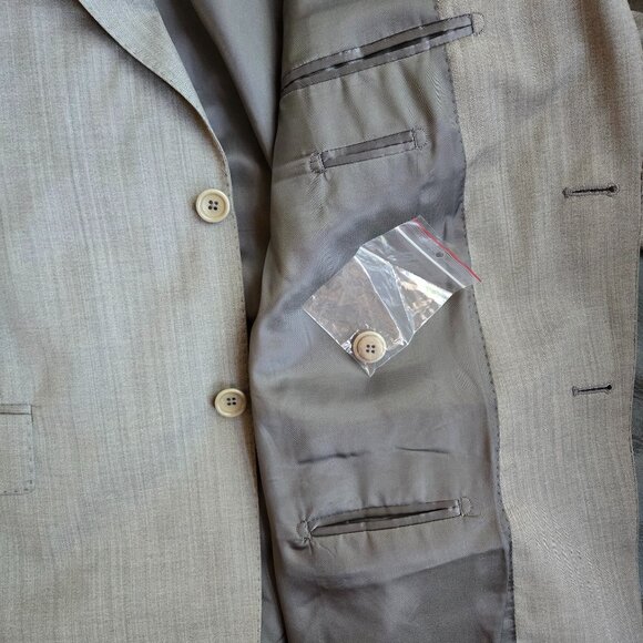 Ermenegildo Zegna Light Grey Silk Suit Jacket Size 44R - Picture 8 of 11
